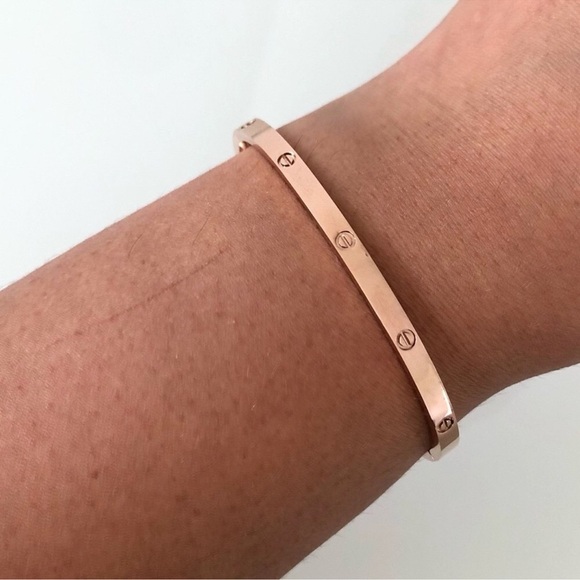 NEW Small Model Screw Cuff Bangle Love Bracelet with Screwdriver in Rose Gold - Picture 3 of 10